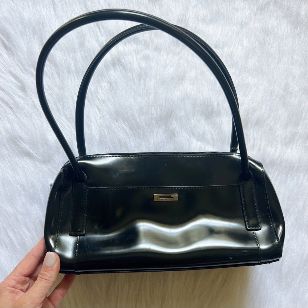 Guess🖤90’s Vintage Patent Leather Black Shoulder Bag Y2K
